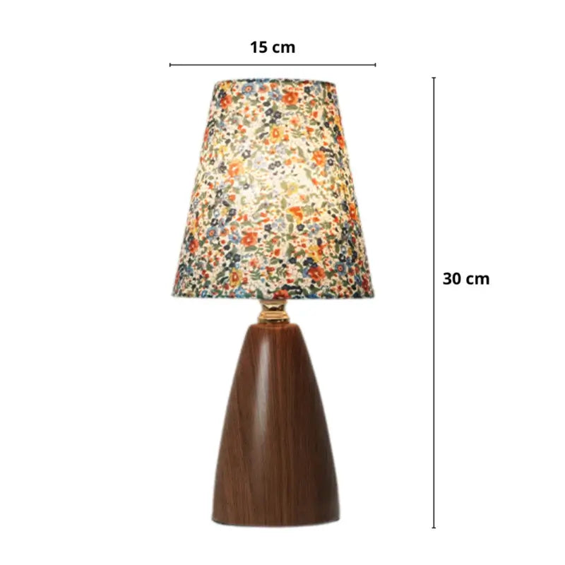 Abajur de Mesa Cúpula de Tecido Floral Clássico - Ilúmine Decor