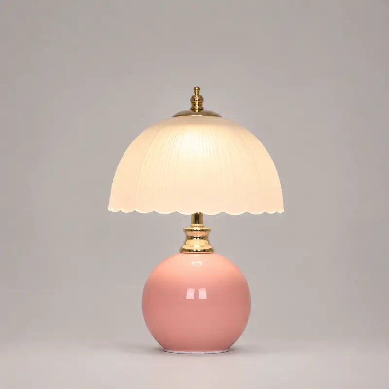 Abajur de Mesa Luxo em Cerâmica e Vidro 3 Tons de Luz para Quarto - Ilúmine Decor