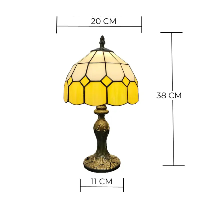 Abajur de Mesa Premium Vidro e Metal Estilo Tiffany Nórdico - Ilúmine Decor