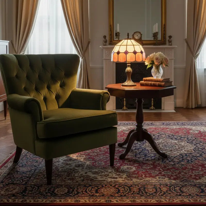Abajur de Mesa Premium Vidro e Metal Estilo Tiffany Nórdico - Ilúmine Decor