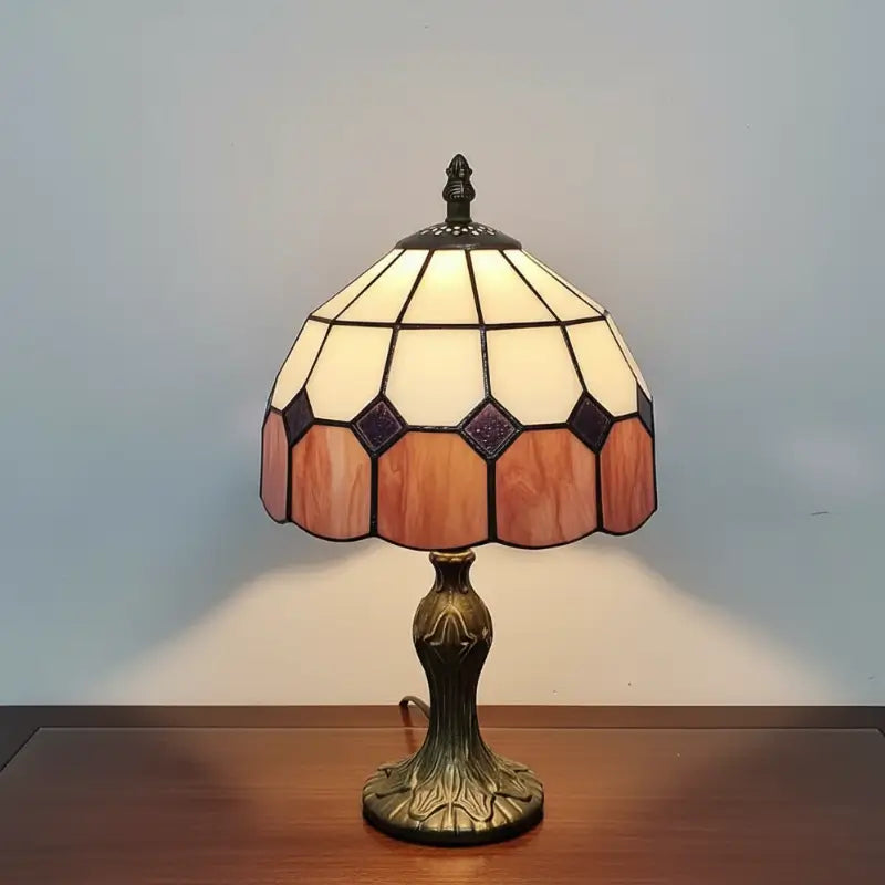 Abajur de Mesa Premium Vidro e Metal Estilo Tiffany Nórdico - Ilúmine Decor