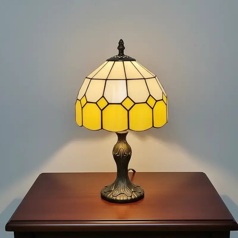 Abajur de Mesa Premium Vidro e Metal Estilo Tiffany Nórdico - Ilúmine Decor
