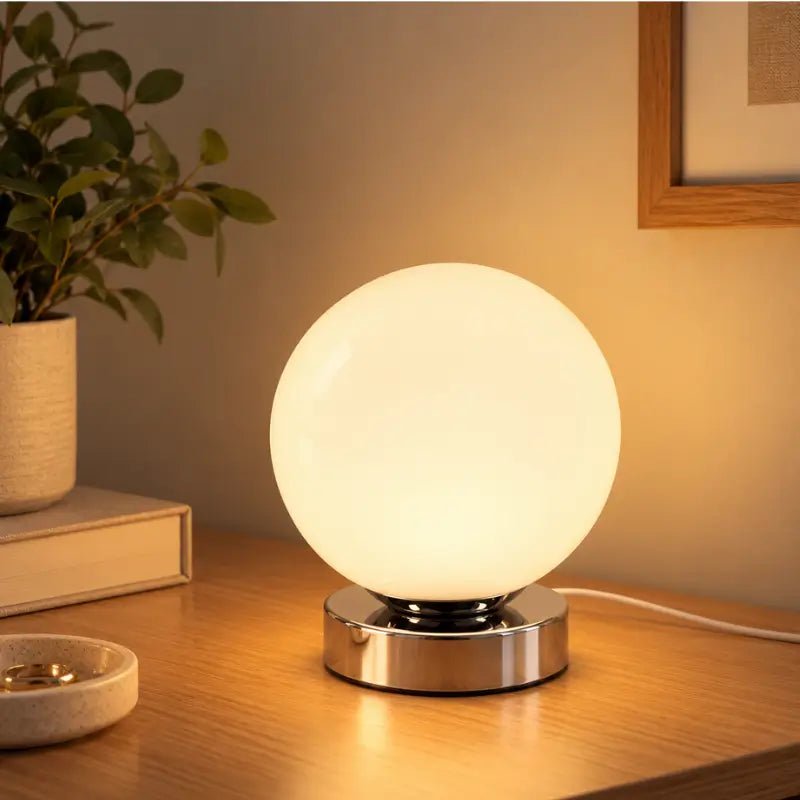 Abajur de Mesa Retro com Cpula de Vidro Murano e 3 Tons de Luz