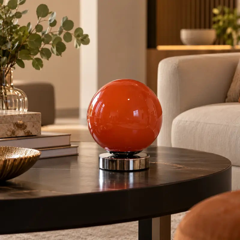 Abajur de Mesa Retro com Cpula de Vidro Murano e 3 Tons de Luz