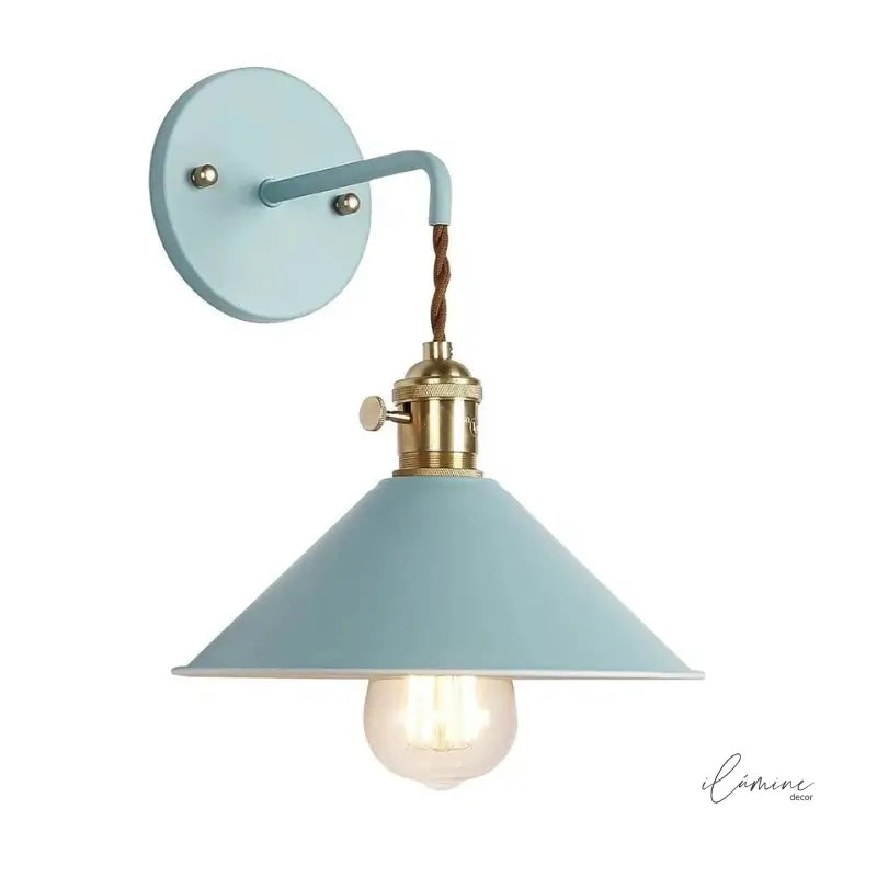 Arandela de Parede Industrial Macarrons Com Lâmpada - Ilúmine Decor