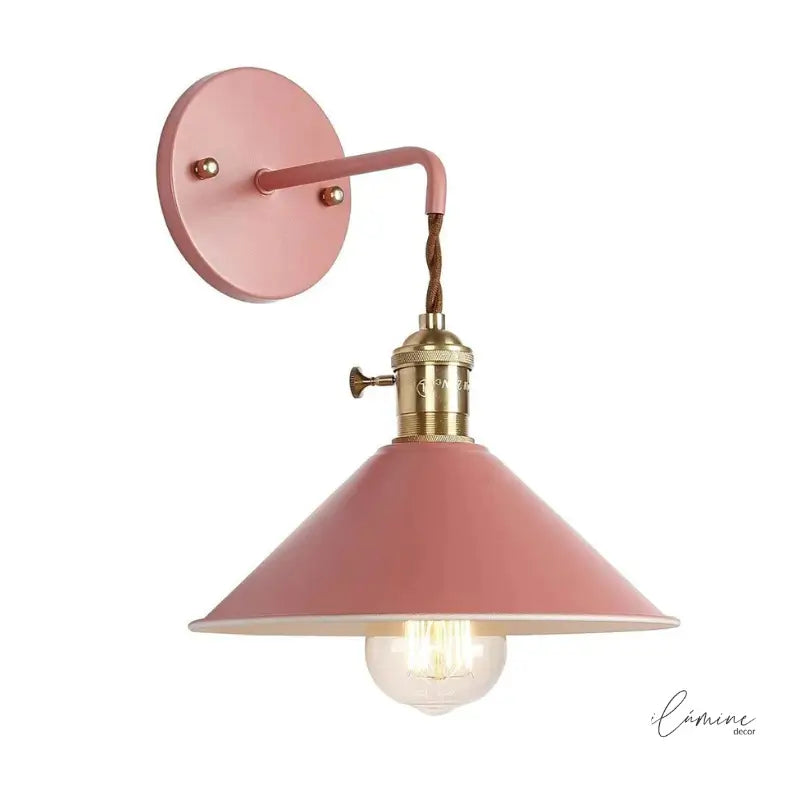 Arandela de Parede Industrial Macarrons Com Lâmpada - Ilúmine Decor