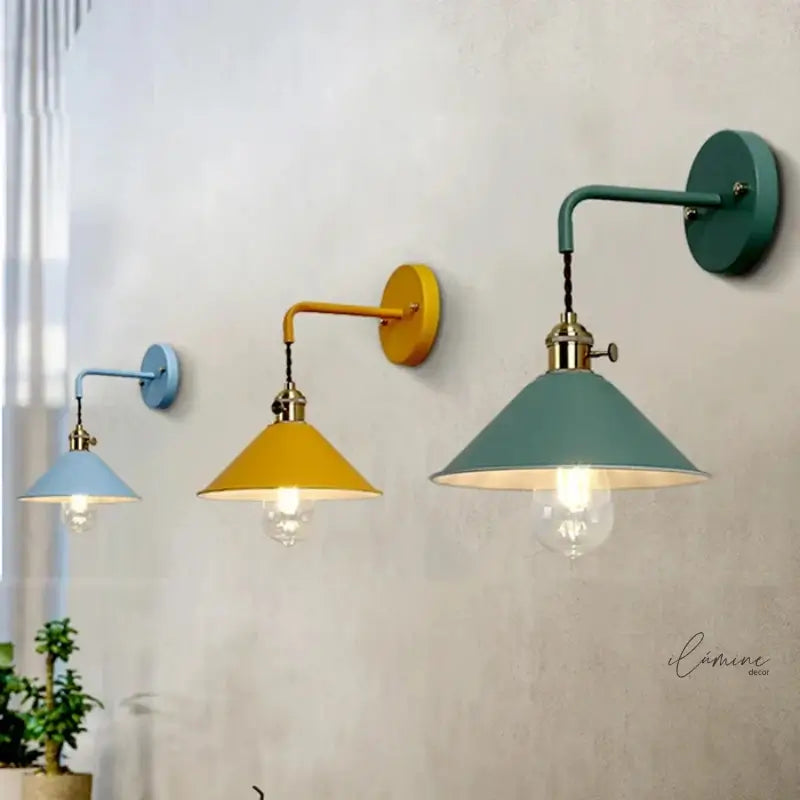Arandela de Parede Industrial Macarrons Com Lâmpada - Ilúmine Decor