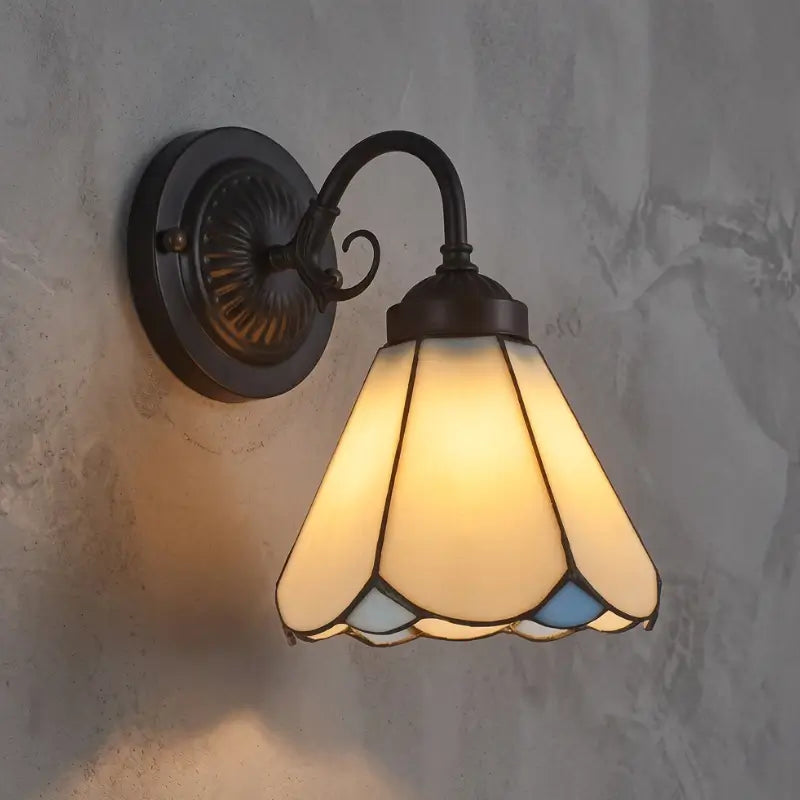 Arandela de Parede Estilo Tiffany Vidro Sextavado Europeia - IIúmine Decor