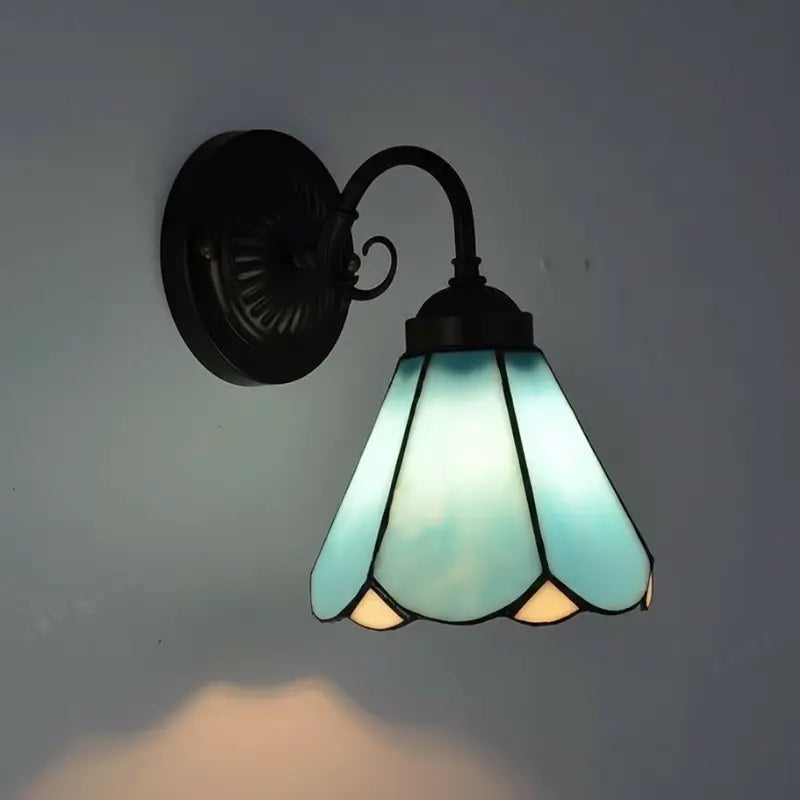 Arandela de Parede Estilo Tiffany Vidro Sextavado Europeia - IIúmine Decor