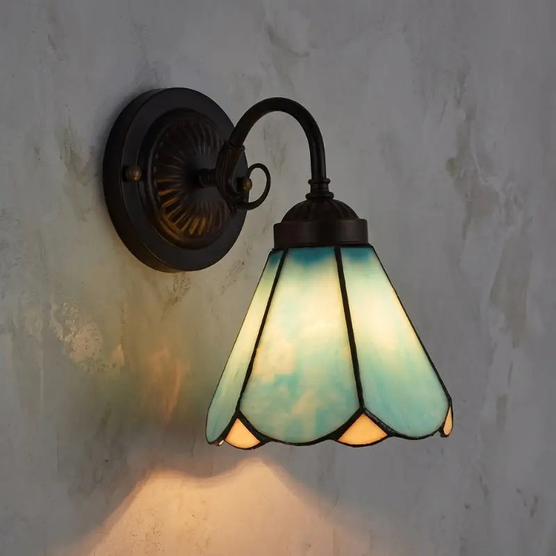 Arandela de Parede Estilo Tiffany Vidro Sextavado Europeia - IIúmine Decor