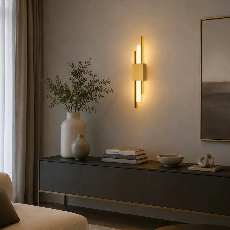 Arandela de Parede LED Dourada 3 Tons de Luz - Ilúmine Decor