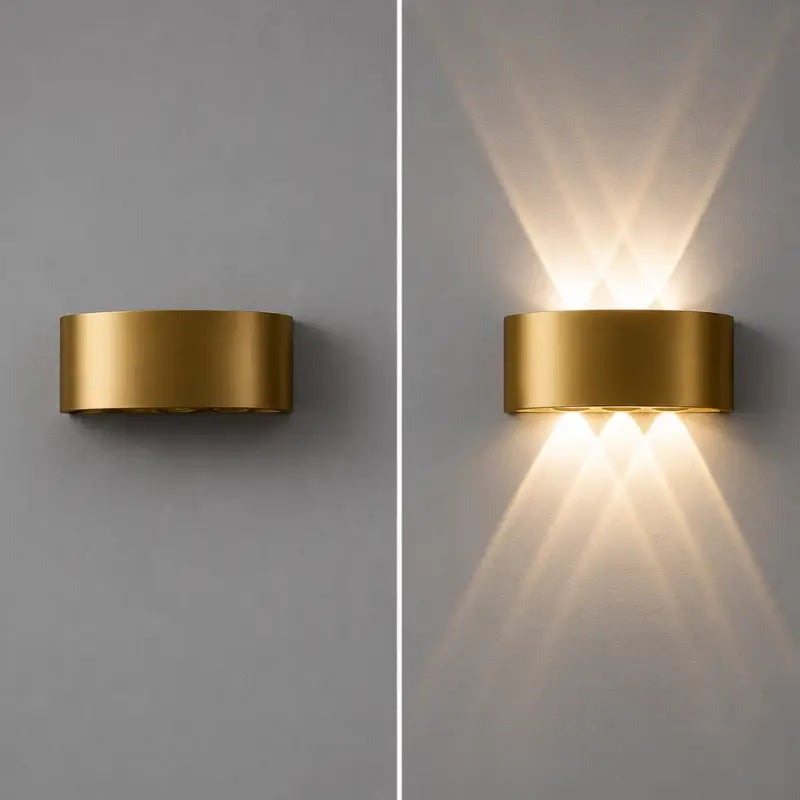 Arandela de Parede LED Externa IP65 Dourada 6w - Ilúmine Decor