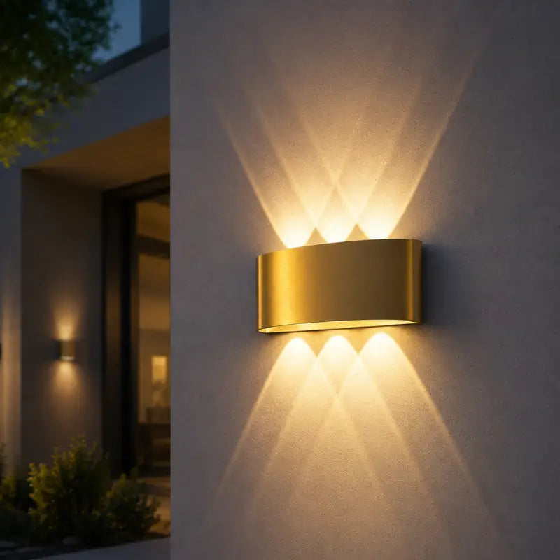 Arandela de Parede LED Externa IP65 Dourada 6w - Ilúmine Decor