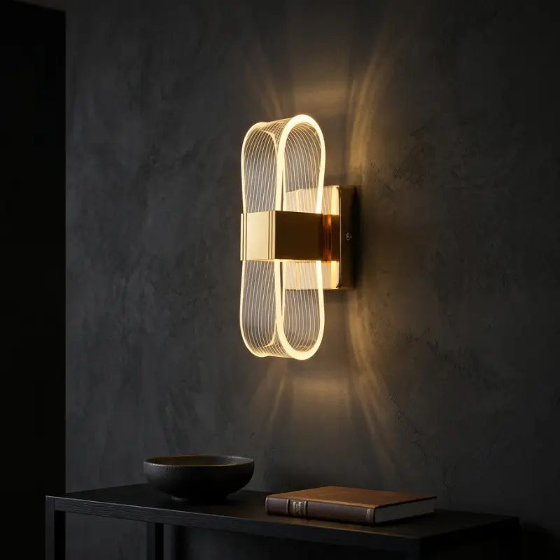 randela de Parede LED Nórdica de Luxo 3 Tons de Luz Ilúmine Decor