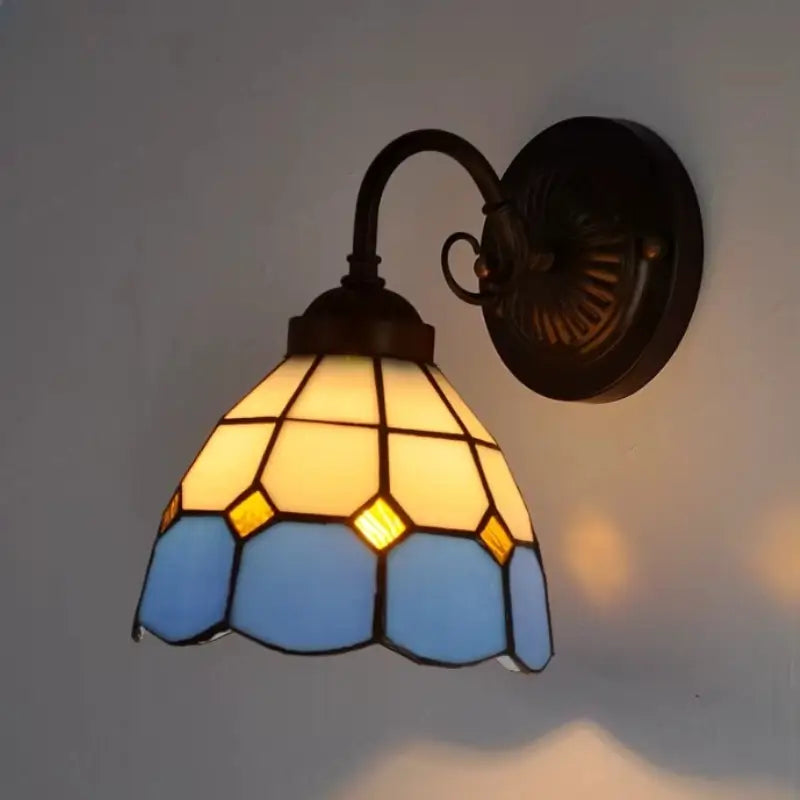 Arandela de Parede Premium Vidro e Metal Estilo Tiffany Vintage - Ilúmine Decor