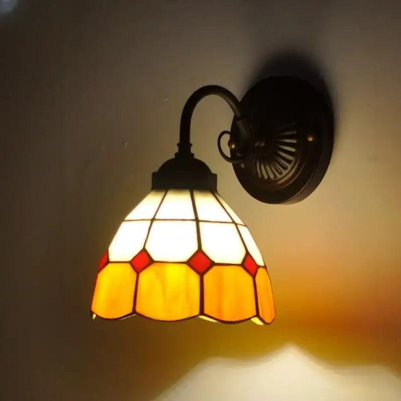 Arandela de Parede Premium Vidro e Metal Estilo Tiffany Vintage - Ilúmine Decor
