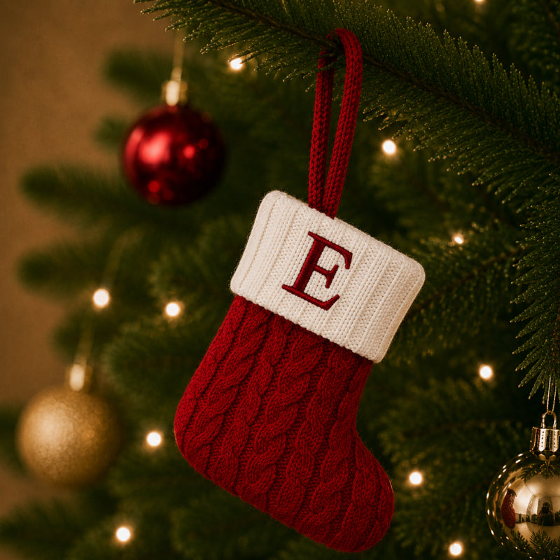 Decoração de Natal Meia com Letra do Alfabeto - Ilúmine Decor