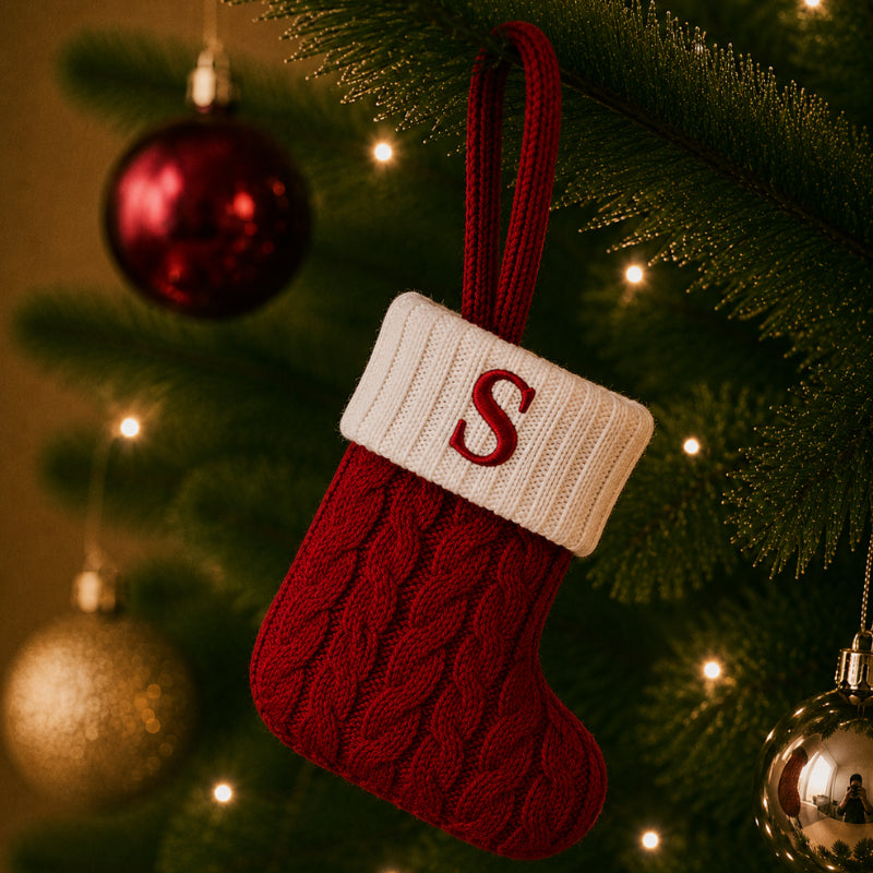 Decoração de Natal Meia com Letra do Alfabeto - Ilúmine Decor