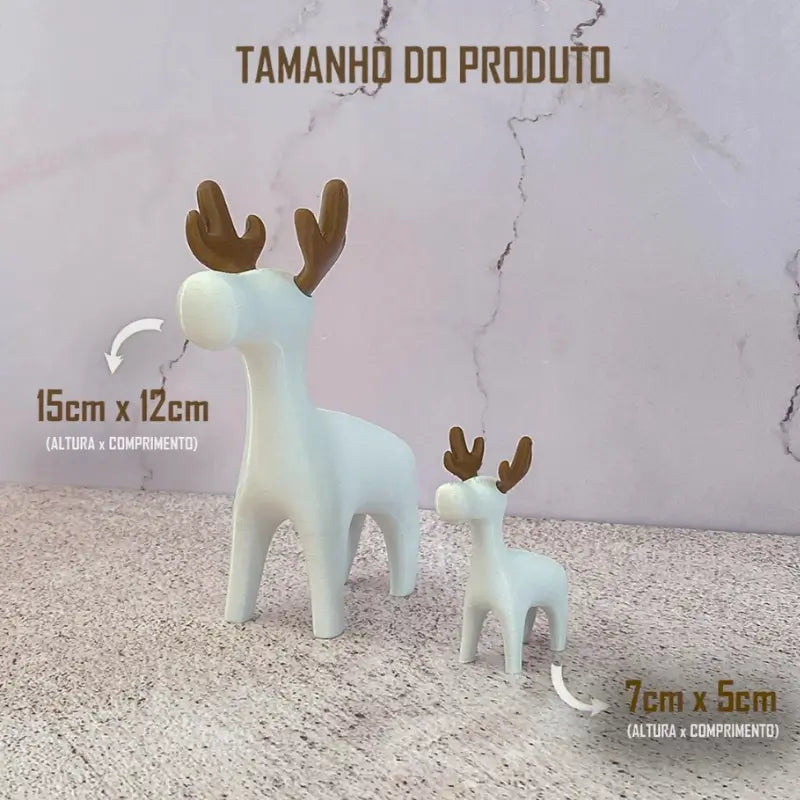 Enfeite de Natal Kit de 2 Renas Minimalistas - Ilúmine Decor