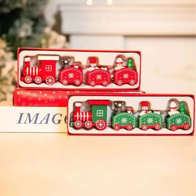 Enfeite de Natal Trenzinho Natalino em Madeira - Ilúmine Decor