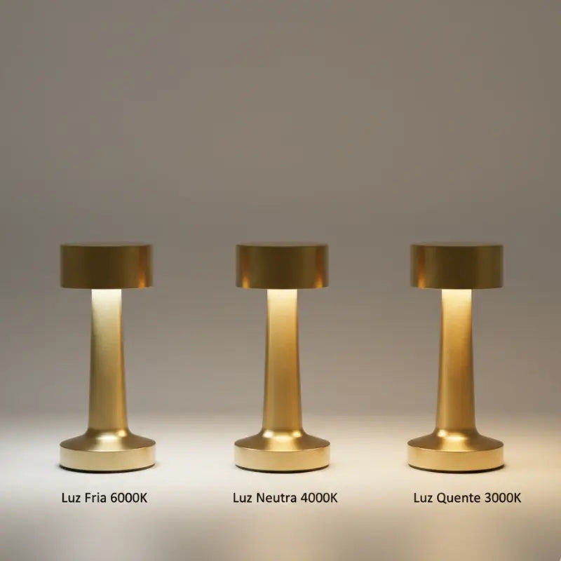 Luminária de Mesa Retrô LED Sem Fio Recarregável - Ilúmine Decor