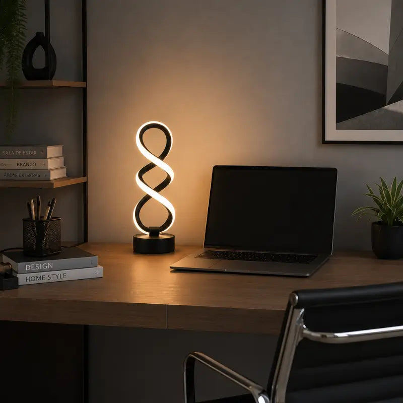 Luminária de Mesa LED Ondulada Moderna 3 Tons de Luz - Ilúmine Decor