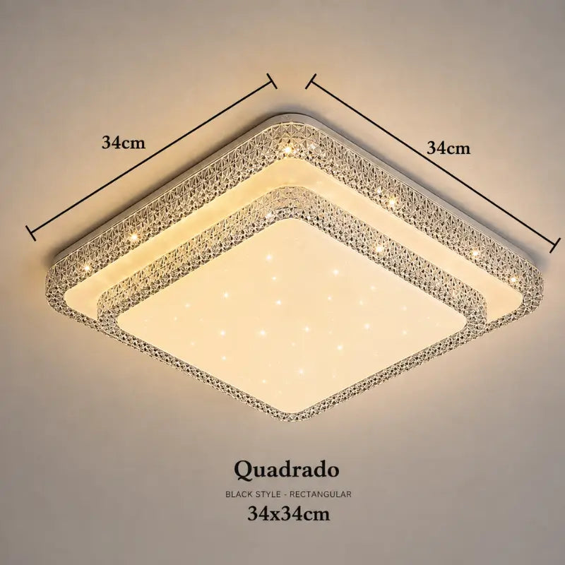 Luminária de Teto Plafon LED Moderno com 3 Cores de Luz - Ilúmine Decor