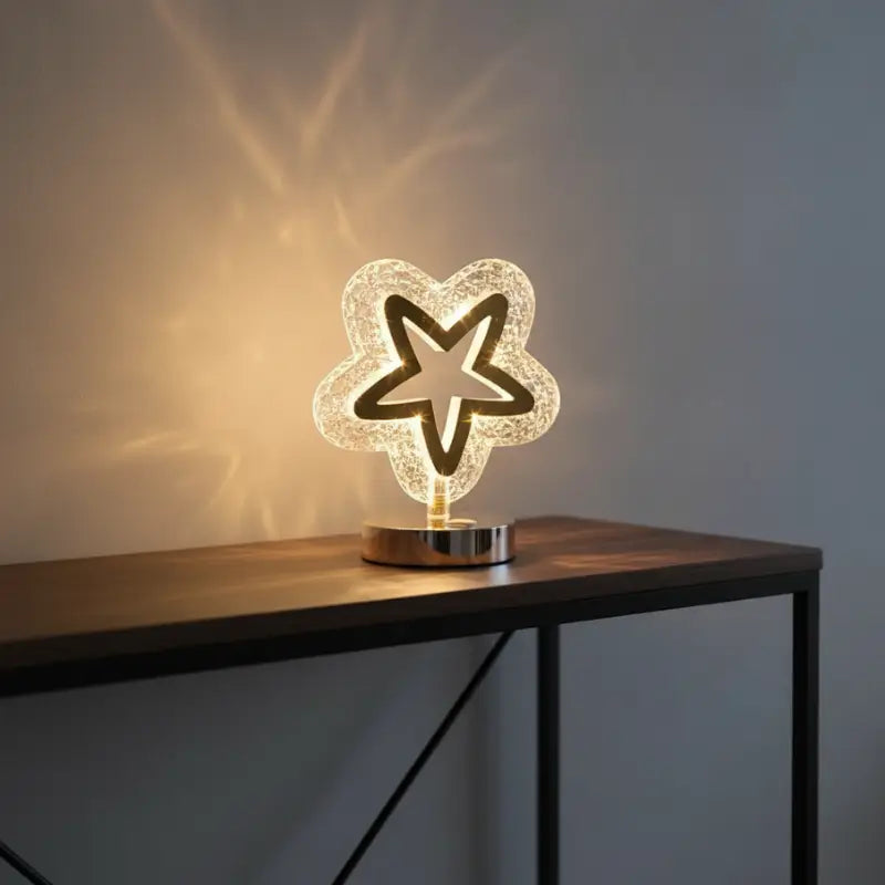 Luminária de Mesa Decorativa LED 3D Lua Estrela - Ilúmine Decor