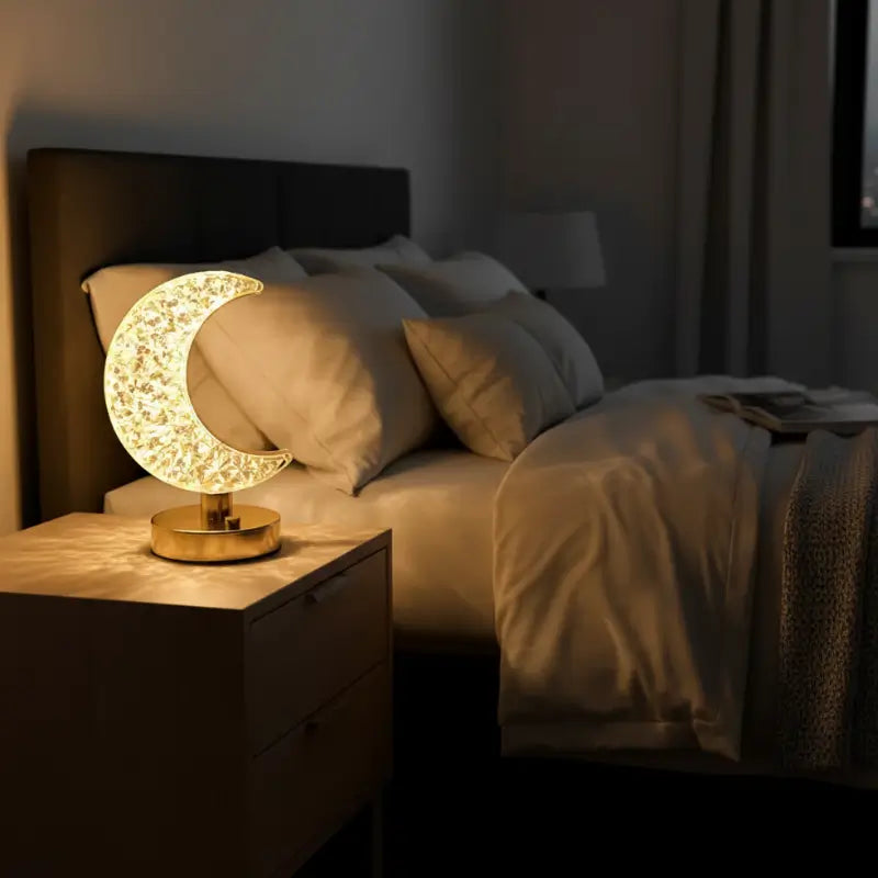 Luminária de Mesa Decorativa LED 3D Lua Estrela - Ilúmine Decor