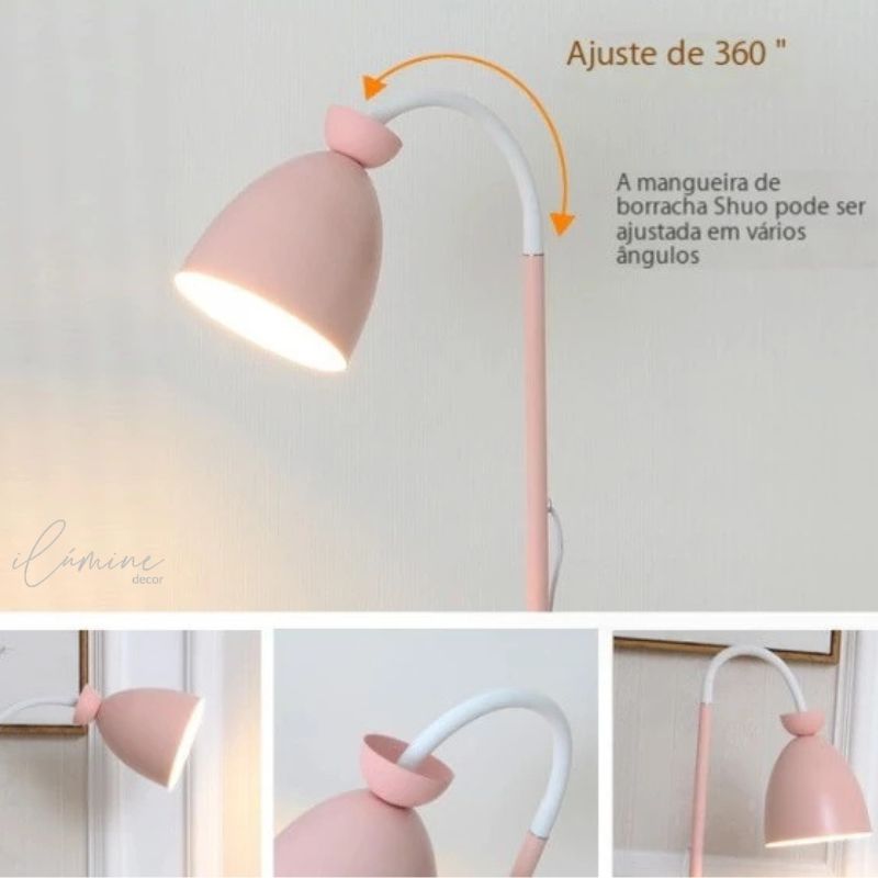 Luminária de Chão Articulada com Pedestal 360° - IlúmineDecor
