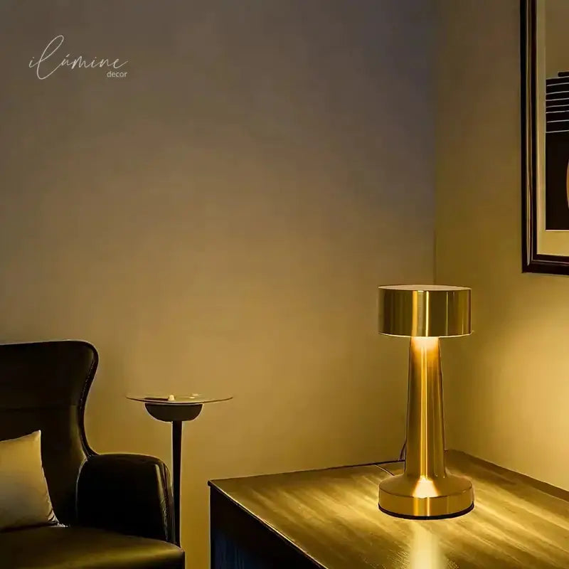 Luminária de Mesa Retrô LED Sem Fio Recarregável - Ilúmine Decor