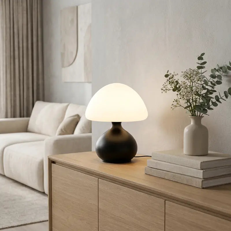 Luminária de Mesa Cogumelo LED Minimalista 3 Cores Dimerizável - Ilúmine Decor