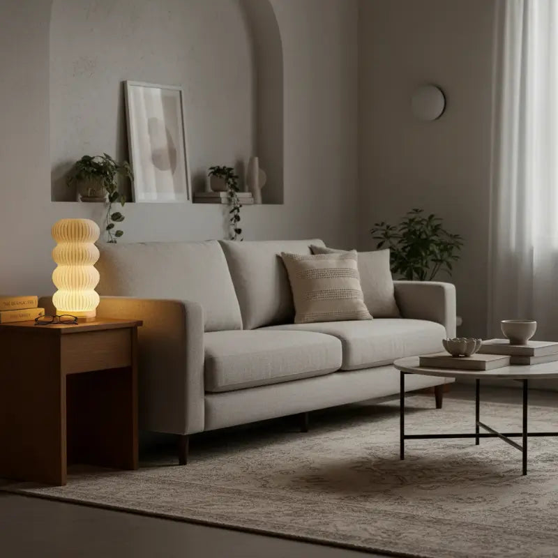 Luminária de Mesa Decorativa Kumo 3D Estilo Japonês - Ilúmine Decor