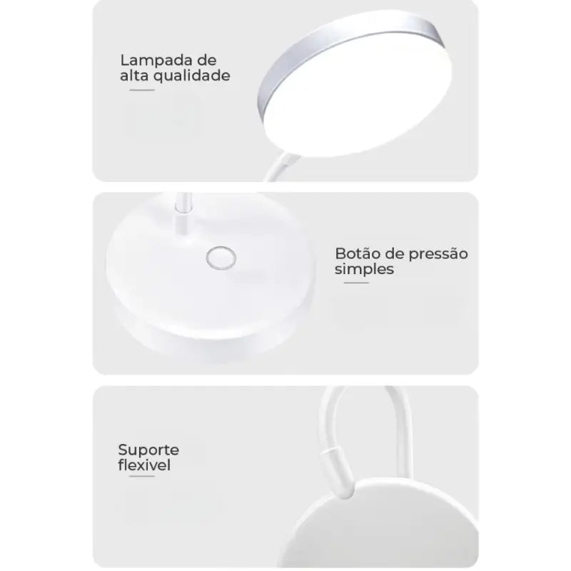 Luminária de Mesa Decorativa LED Flexível Touch - Ilúmine Decor