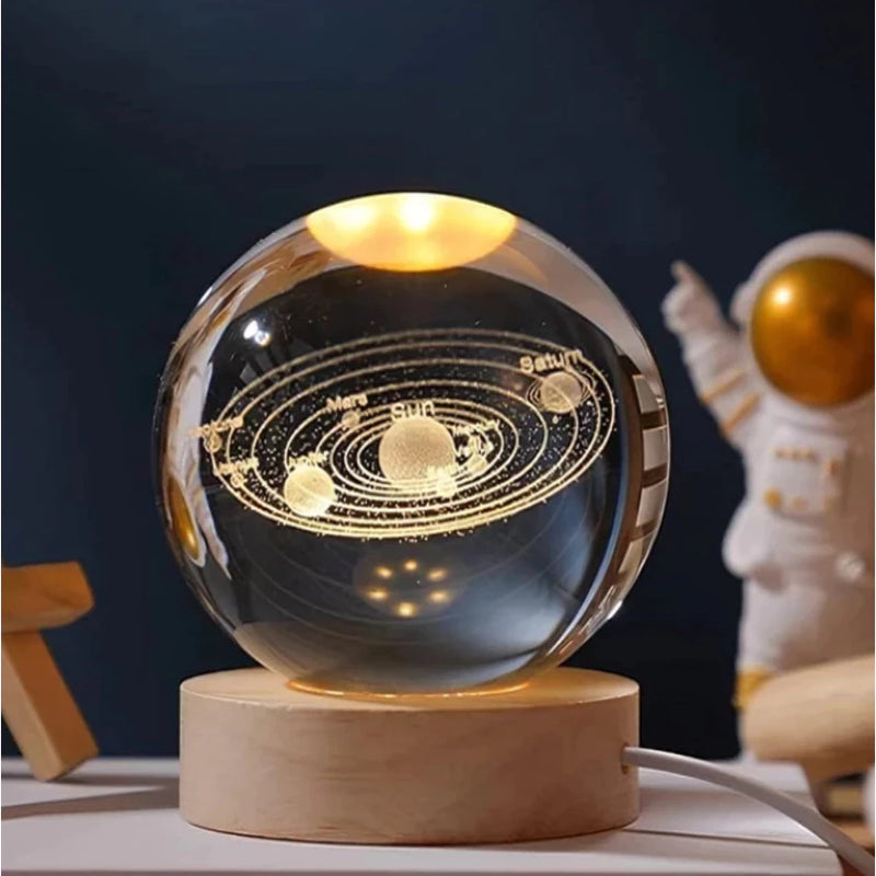 Luminária de Mesa Decorativa LED Globo 3D Universo USB
