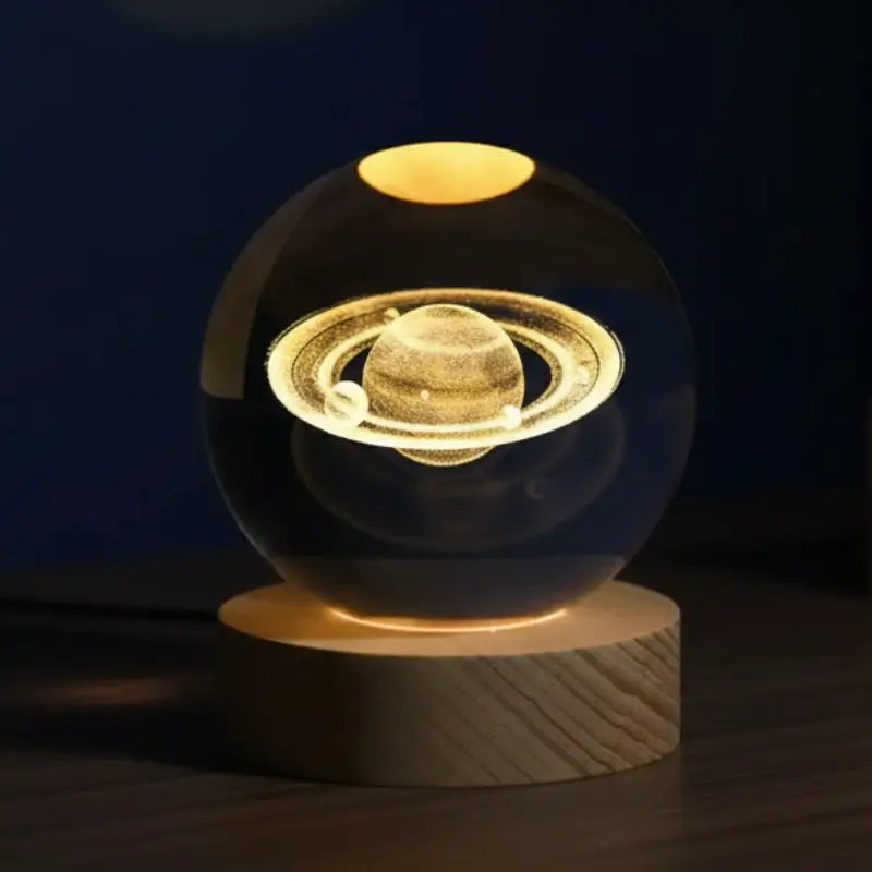 Luminária de Mesa Decorativa LED Globo 3D Universo USB - Ilúmine Decor
