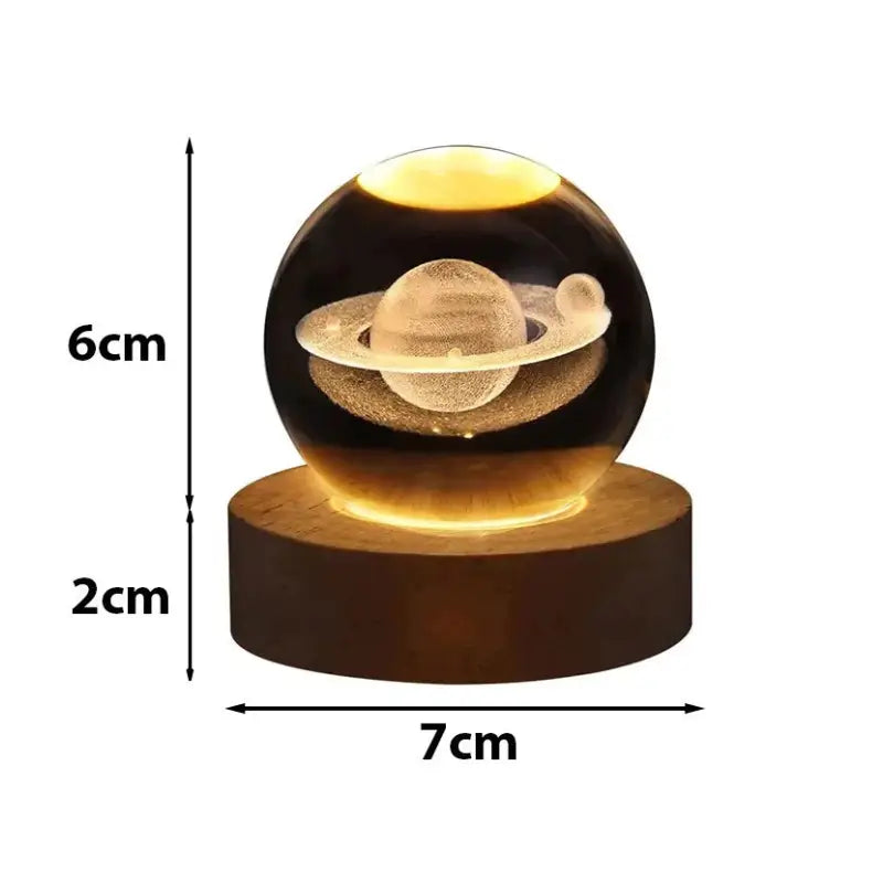 Luminária de Mesa Decorativa LED Globo 3D Universo USB - Ilúmine Decor