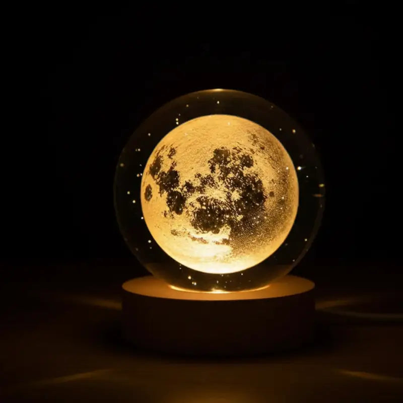 Luminária de Mesa Decorativa LED Globo 3D Universo USB - Ilúmine Decor