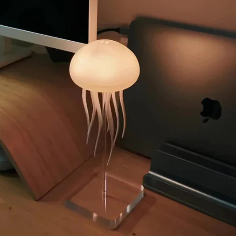 Luminária de Mesa Decorativa LED RGB Água-Viva Recarregável - Ilúmine Decor