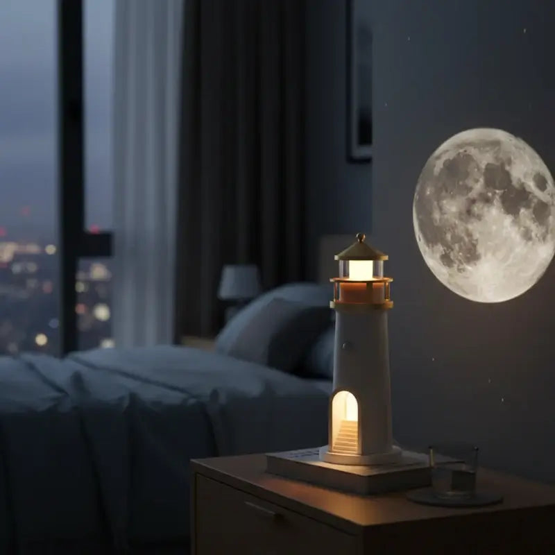 Luminária de Mesa Decorativa Projetor Luar LED com Controle Remoto - Ilúmine decor