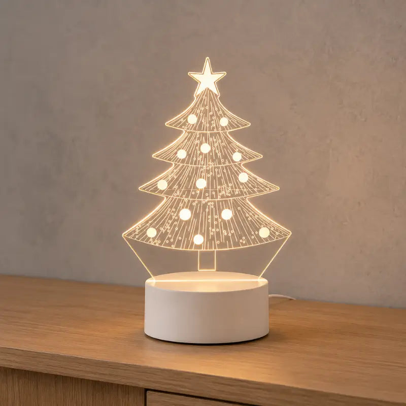 Luminária de Mesa LED 3D Árvore de Natal - Ilúmine Decor