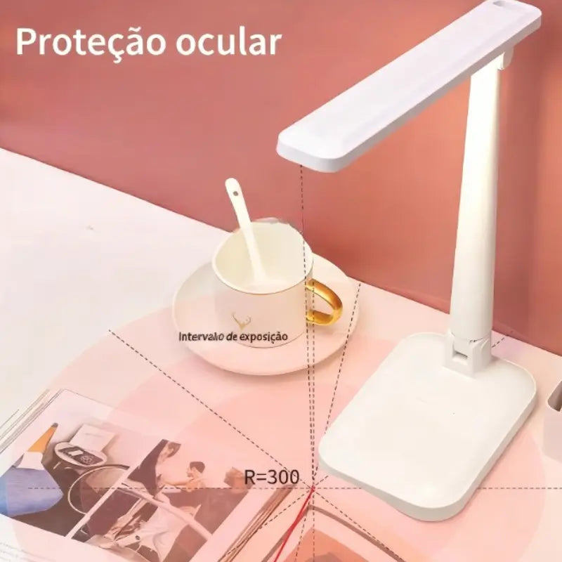 Luminária de Mesa LED Leitura Ajustável Recarregável 3 Modos - Ilúmine Decor
