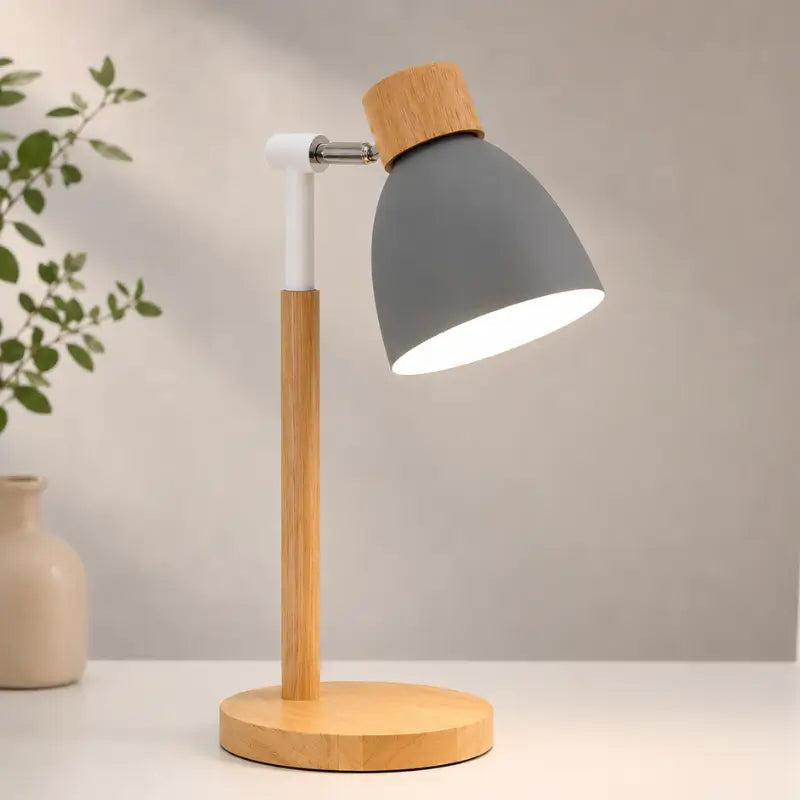 Luminária de Mesa Retrátil em Madeira Articulável 360° - IlúmineDecor