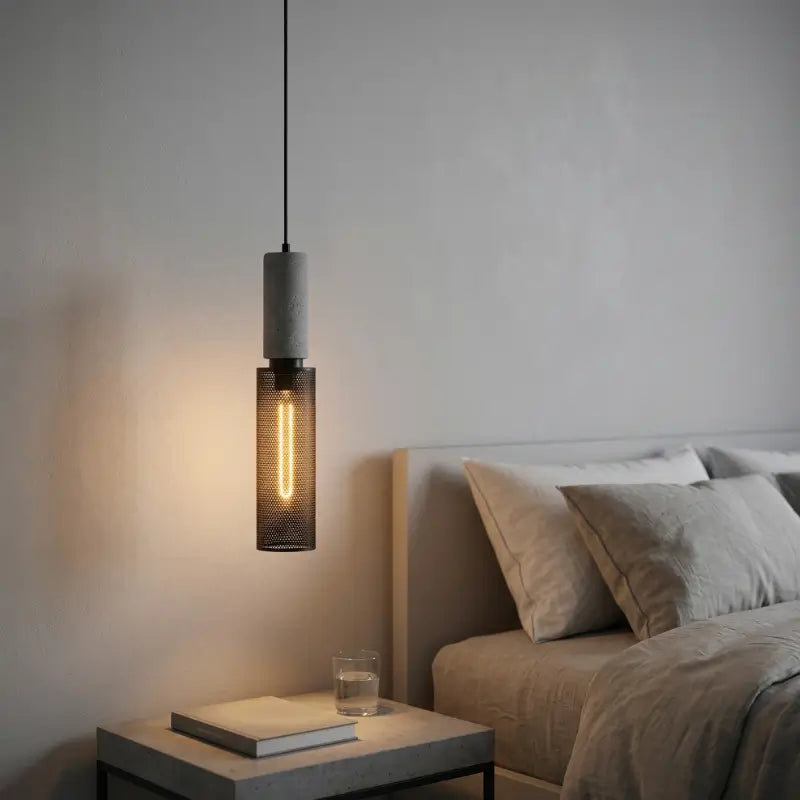 Luminária de Teto Pendente Cimento Queimado Estilo Industrial - Ilúmine Decor