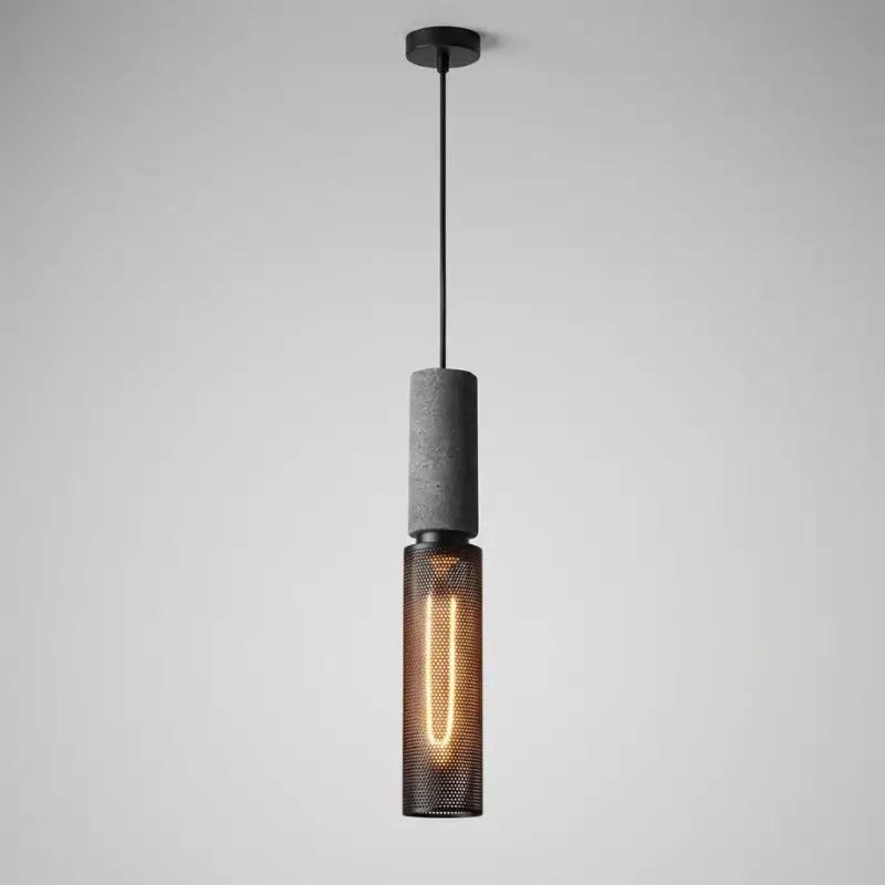 Luminária de Teto Pendente Cimento Queimado Estilo Industrial - Ilúmine Decor