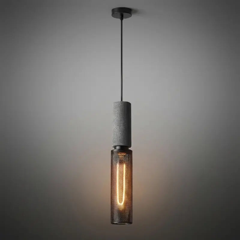Luminária de Teto Pendente Cimento Queimado Estilo Industrial - Ilúmine Decor