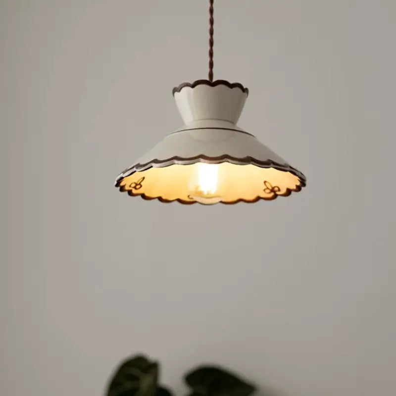 Luminária de Teto Pendente Vintage em Cerâmica e Pintada à Mão - Ilúmine Decor