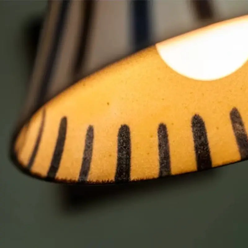 Luminária de Teto Pendente Vintage em Cerâmica e Pintada à Mão - Ilúmine Decor