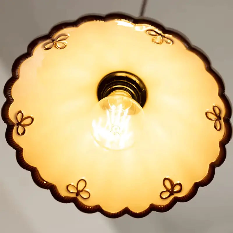 Luminária de Teto Pendente Vintage em Cerâmica e Pintada à Mão - Ilúmine Decor