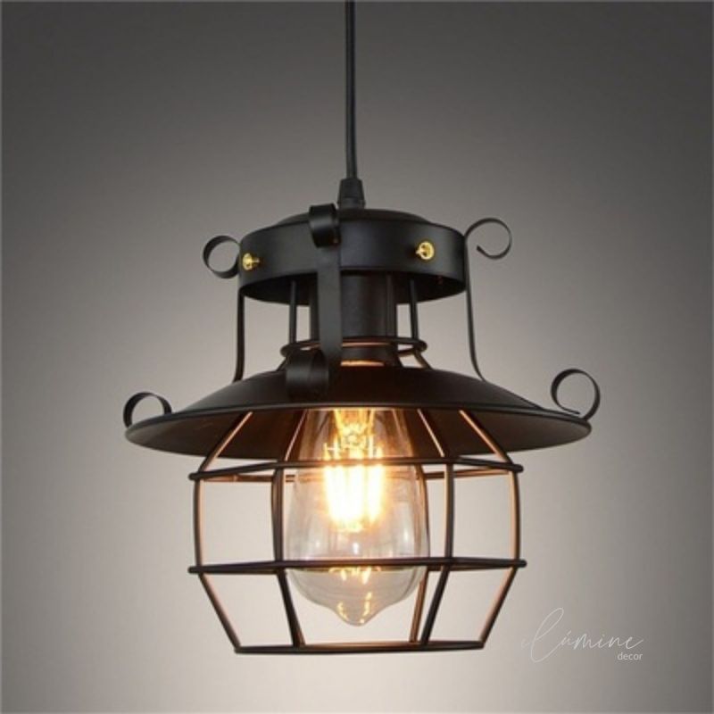 Lustre Pendente de Teto Retrô Industrial - Ilúmine Decor